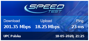 GeForce Now test - prędkość internetu