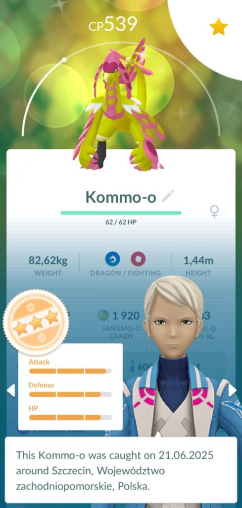 Shiny Kommo-o z Jangmo-o Community Day