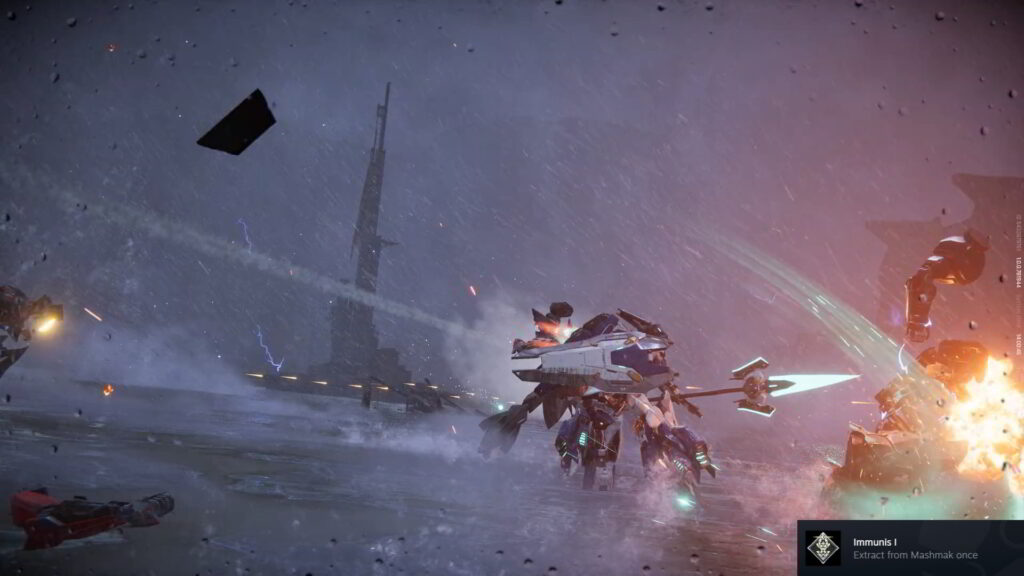Zrzut ekranu przedstawiający kawałek przerywnika z gry Mecha Break
