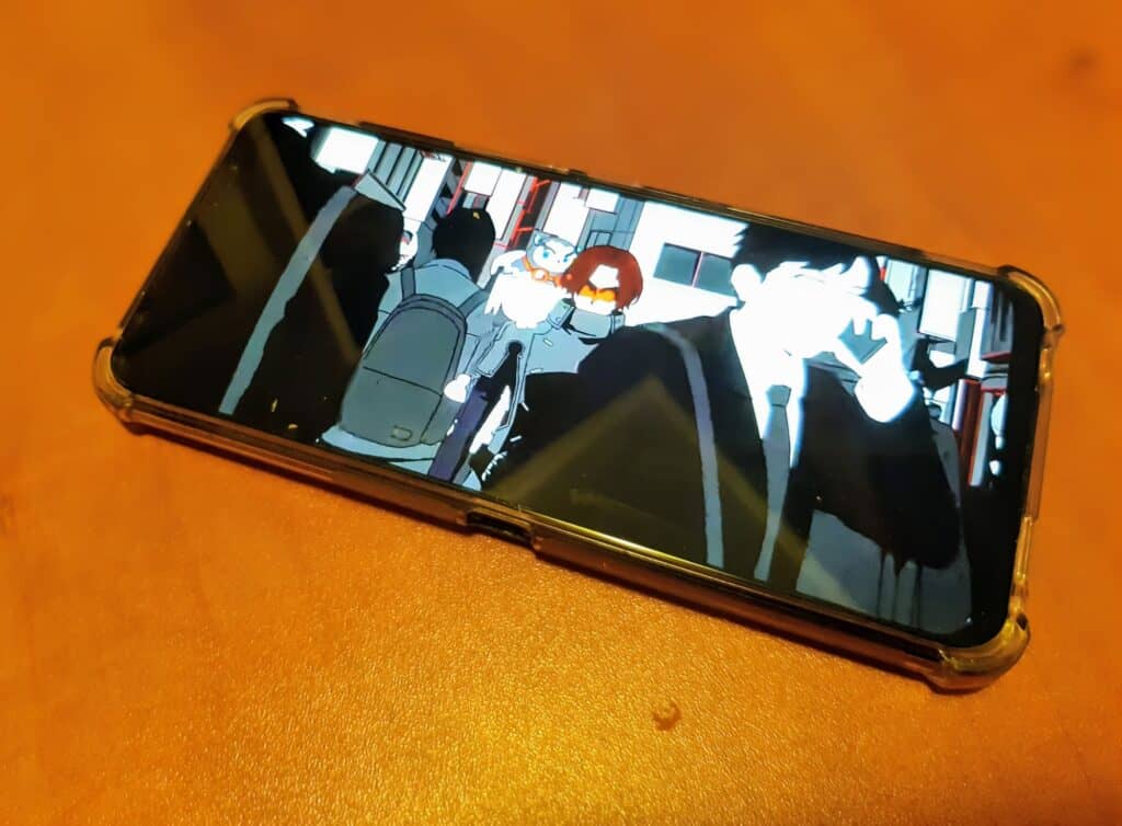 Zdjęcie telefonu z włączoną grą Persona 5: The Phantom X