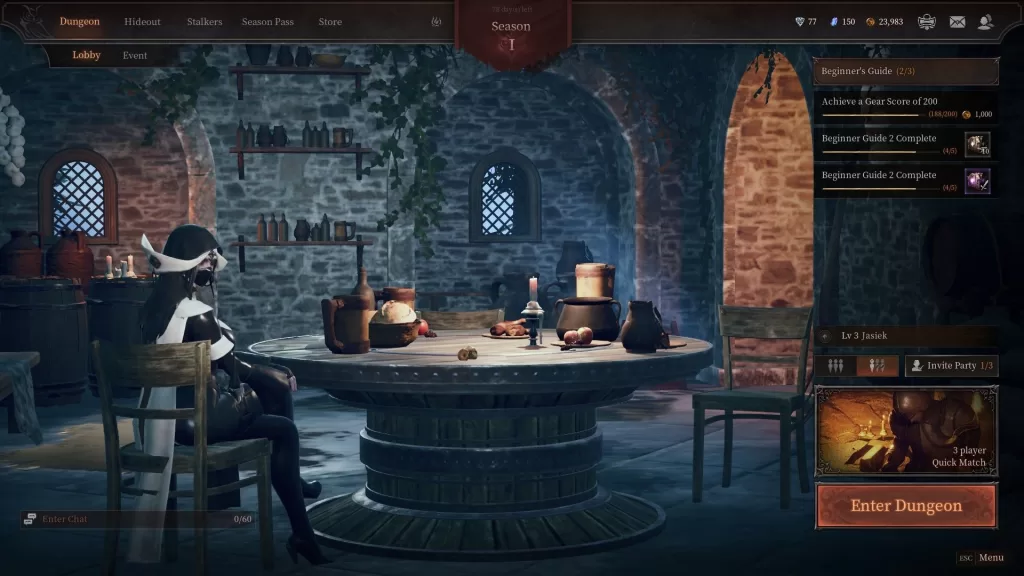 Dungeon Stalkers - menu główne