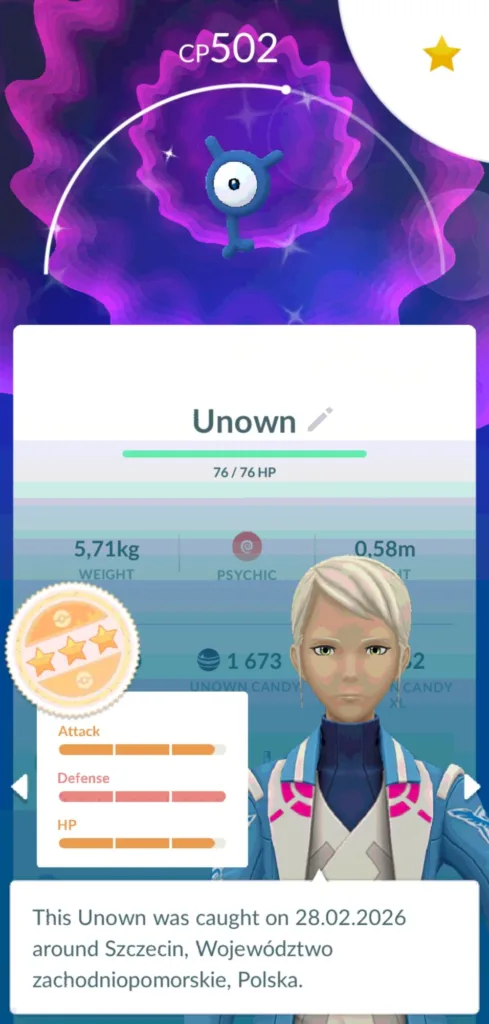 Niebieski stwór z jednym okiem i antenkami, przedstawiony w grze Pokemon Go.