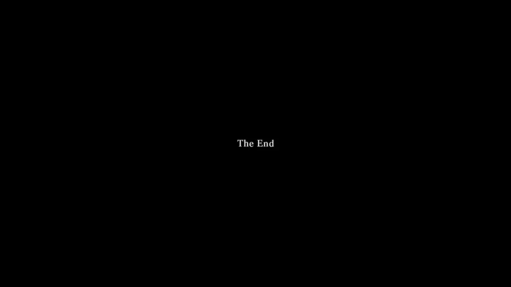 Napis "The End" na czarnym tle.