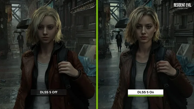 Porównanie grafiki z gry Resident Evil Village z włączonym i wyłączonym DLSS 5.
