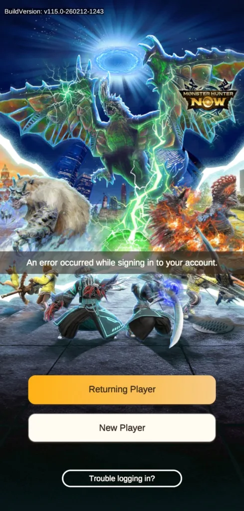 Grafika z gry Monster Hunter Now przedstawiająca smoka otoczonego zielonymi błyskawicami, obok innych potworów i postaci.
