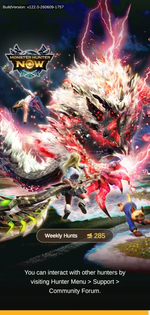 Gra z potworem w grze Monster Hunter Now