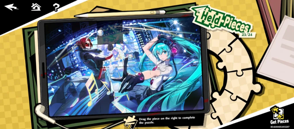 Dwie postacie z gry Persona 5: The Phantom X na scenie koncertowej, jedna z niebieskimi włosami i słuchawkami, druga w czarnym stroju z czerwonymi okularami.